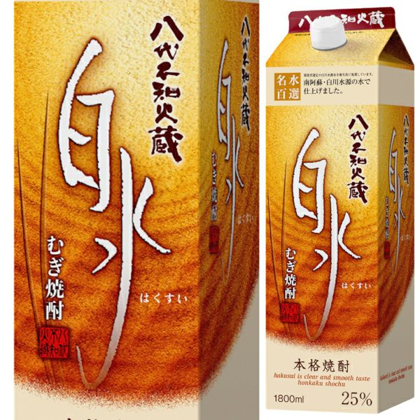 キリン　麦焼酎　25°　白水　パック　1.8L